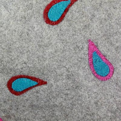Alternate image for Modern Wool Applique Christmas Tree Skirt Festivity