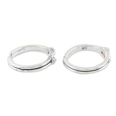 Alternate image for Handmade Sterling Silver Knotted Toe Rings from India Pair Knot Theory