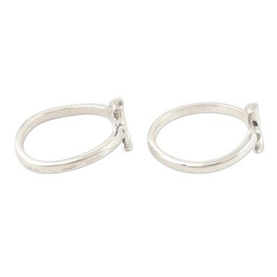Alternate image for Handmade Sterling Silver Star and Moon Toe Rings Pair Match Made in Heaven