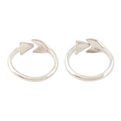 Alternate image for Hand Crafted Sterling Silver Arrow Toe Rings Pair Bent Arrow