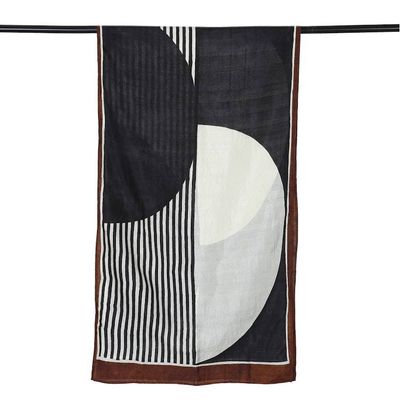 Alternate image for Hand-Loomed Bordered Silk Scarf with Hand-Painted Motifs Painted Perfection