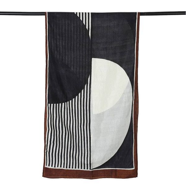 Alternate image for Hand-Loomed Bordered Silk Scarf with Hand-Painted Motifs Painted Perfection