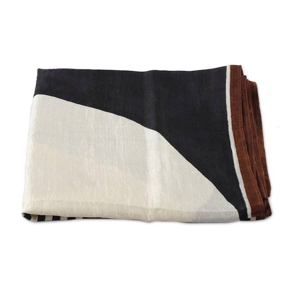 Alternate image for Hand-Loomed Bordered Silk Scarf with Hand-Painted Motifs Painted Perfection