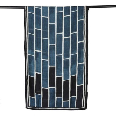 Alternate image for Hand-Woven and Painted Silk Scarf with Block Patterns Dazzling Blocks