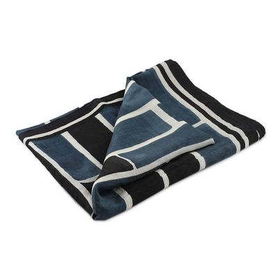 Alternate image for Hand-Woven and Painted Silk Scarf with Block Patterns Dazzling Blocks