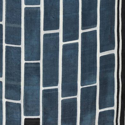 Alternate image for Hand-Woven and Painted Silk Scarf with Block Patterns Dazzling Blocks