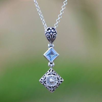 Primary image for Blue Topaz and Sterling Silver Dragonfly Pendant Necklace Dragonflies at Daybreak