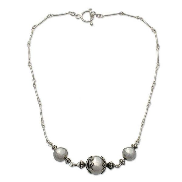 Alternate image for Sterling Silver Pendant Necklace Ping Pong Trio