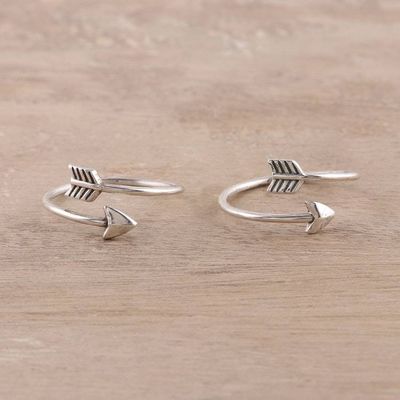 Primary image for Sterling Silver Arrow Toe Rings from India Pair Arrow Curve