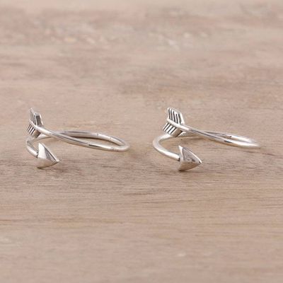 Alternate image for Sterling Silver Arrow Toe Rings from India Pair Arrow Curve