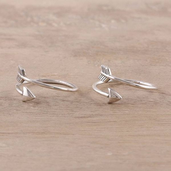 Alternate image for Sterling Silver Arrow Toe Rings from India Pair Arrow Curve