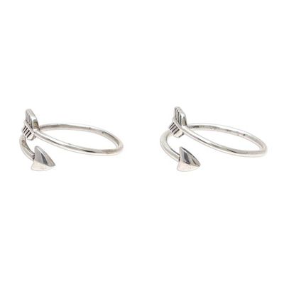 Alternate image for Sterling Silver Arrow Toe Rings from India Pair Arrow Curve