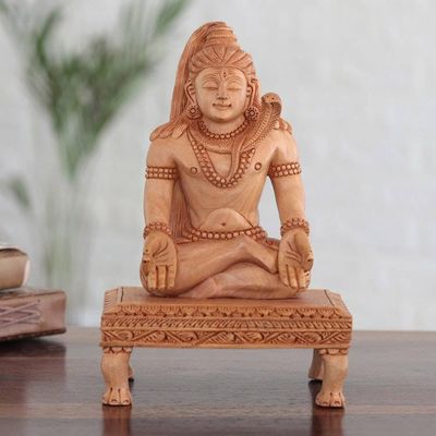 Primary image for Indian Kadam Wood Sculpture with Shiva Motif With Power