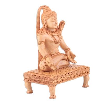 Alternate image for Indian Kadam Wood Sculpture with Shiva Motif With Power