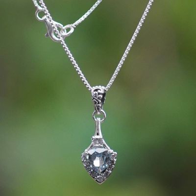 Primary image for Two-Carat Blue Topaz Arrow-Shaped Pendant Necklace Arrow of Loyalty