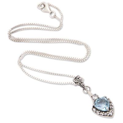Alternate image for Two-Carat Blue Topaz Arrow-Shaped Pendant Necklace Arrow of Loyalty