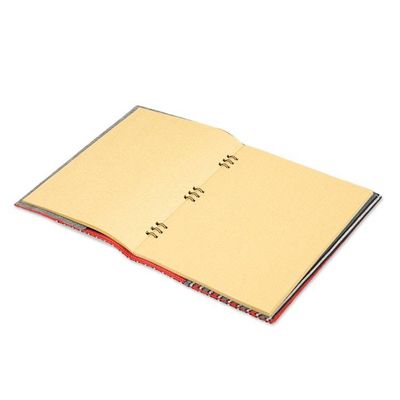 Alternate image for Striped Red and Grey Cotton 50-Page Notebook with Pocket Memory of Java