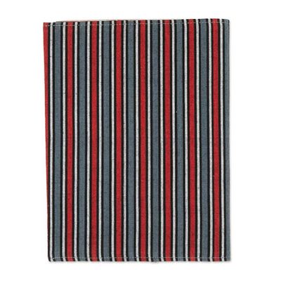 Alternate image for Striped Red and Grey Cotton 50-Page Notebook with Pocket Memory of Java