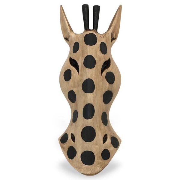 Alternate image for Giraffe-Themed Albesia Wood Wall Mask Hand-Carved in Bali Glorious Giraffe
