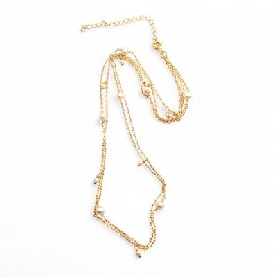 Alternate image for Gold-Plated Cultured Pearl Double-Strand Station Necklace Flawless Orbs