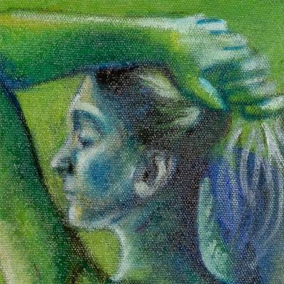 Alternate image for Artistic Nude Acrylic and Oil Painting in Vibrant Hues Reina