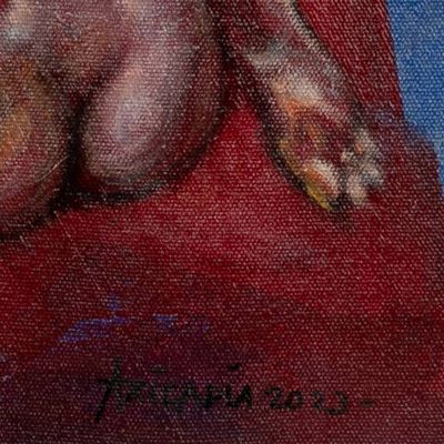 Alternate image for Artistic Nude Acrylic and Oil Painting in Vibrant Hues Reina