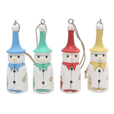 Alternate image for Handcrafted Snowman Ornaments Set of 4 Snowman Parade