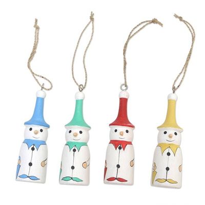 Alternate image for Handcrafted Snowman Ornaments Set of 4 Snowman Parade