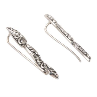 Alternate image for Hand Crafted Sterling Silver Ear Climber Earrings Walnut Kernels
