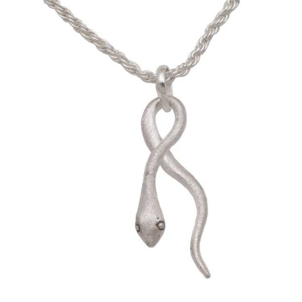 Alternate image for Artisan Crafted Sterling Silver Snake Pendant Necklace Sublime Serpent