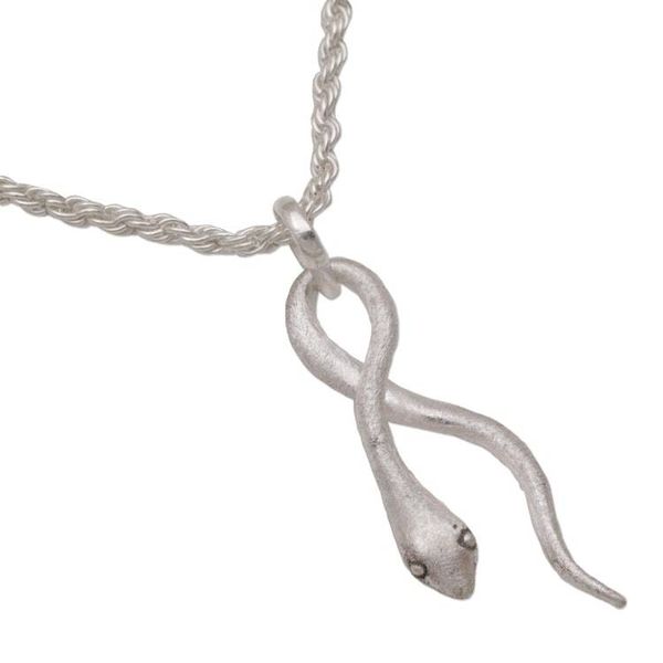 Alternate image for Artisan Crafted Sterling Silver Snake Pendant Necklace Sublime Serpent