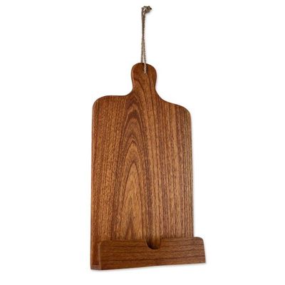 Alternate image for Cutting Board-Shaped Brown Jempinis Wood Recipe Holder Sylvan Menu