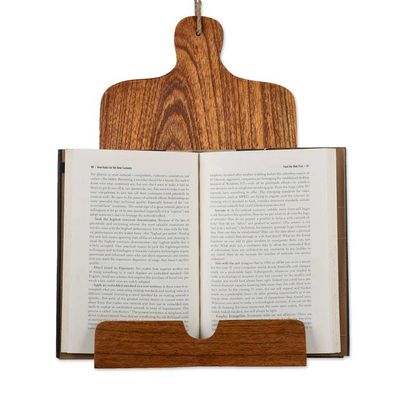 Alternate image for Cutting Board-Shaped Brown Jempinis Wood Recipe Holder Sylvan Menu