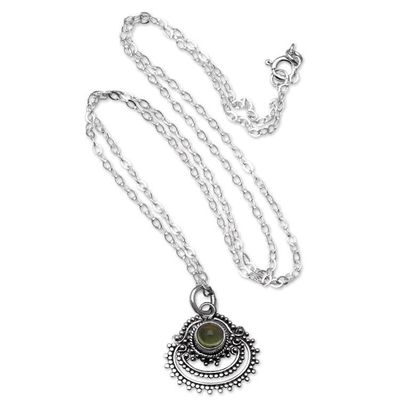 Alternate image for Sterling Silver Pendant Necklace with Natural Peridot Gems Empires Fortune