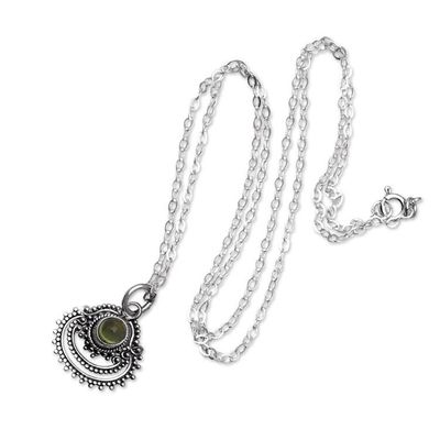 Alternate image for Sterling Silver Pendant Necklace with Natural Peridot Gems Empires Fortune