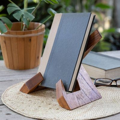 Primary image for Hand-Carved Modern Natural Brown Jempinis Wood Book Holder Modern Lectures