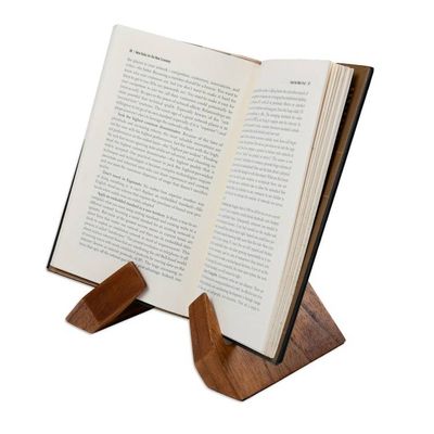 Alternate image for Hand-Carved Modern Natural Brown Jempinis Wood Book Holder Modern Lectures