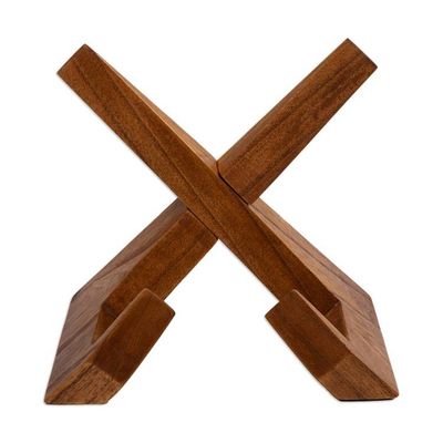 Alternate image for Hand-Carved Modern Natural Brown Jempinis Wood Book Holder Modern Lectures