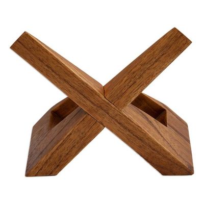 Alternate image for Hand-Carved Modern Natural Brown Jempinis Wood Book Holder Modern Lectures
