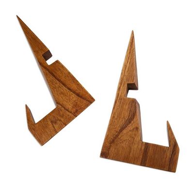 Alternate image for Hand-Carved Modern Natural Brown Jempinis Wood Book Holder Modern Lectures