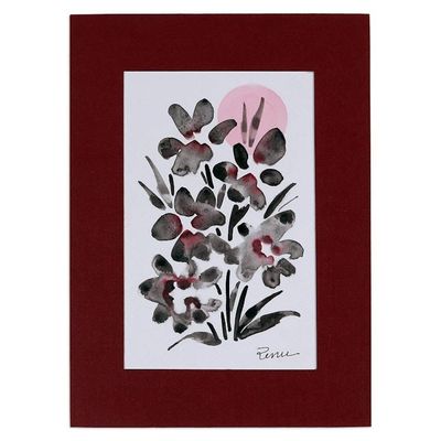 Alternate image for Impressionist Floral-Themed Watercolor Painting with Mat City Blossoms