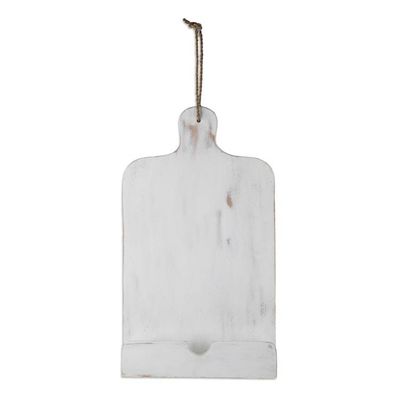 Alternate image for Cutting Board-Shaped White Jempinis Wood Recipe Holder Heavenly Menu