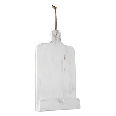 Alternate image for Cutting Board-Shaped White Jempinis Wood Recipe Holder Heavenly Menu