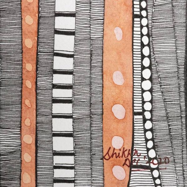 Alternate image for Watercolor on Paper Abstract Painting Sacred Oak Trunk