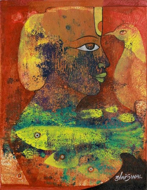 Image for Modern Expressionist Painting from India At One with Nature