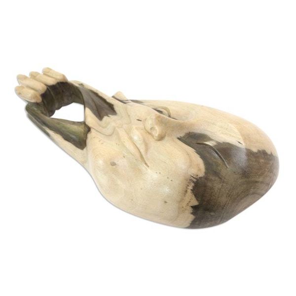 Alternate image for Artisan Crafted Hibiscus Wood Mask from Bali Self-Revealing