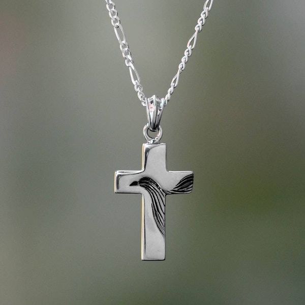 Alternate image for Mens Sterling Silver Religious Necklace from Indonesia Heavenly Peace