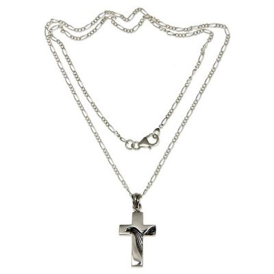 Alternate image for Mens Sterling Silver Religious Necklace from Indonesia Heavenly Peace