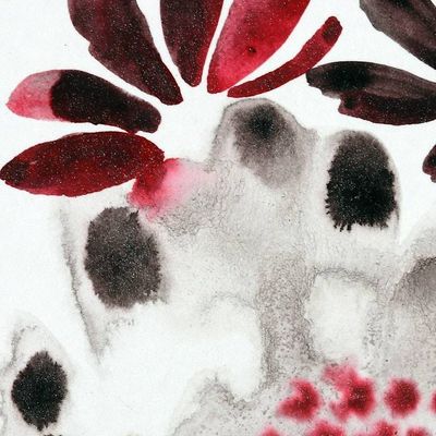 Alternate image for Impressionist Floral Watercolor Painting with Mat from India Morning Blooms
