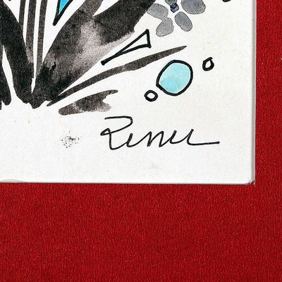 Alternate image for Impressionist Moon and Flower-Themed Watercolor Painting Midnight Blossoms